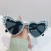 "Lallia" Pearl Heart Sunglasses width=100 