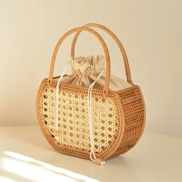 "Rattania" Rattan Picnic Clutch