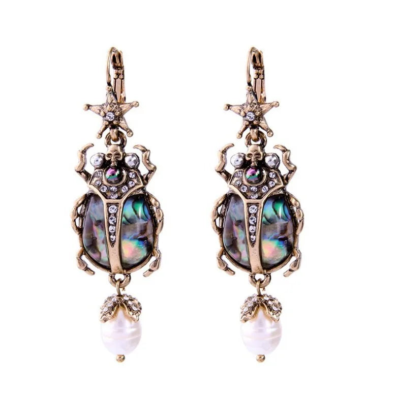 "Tacita" Beetle Shell Earrings