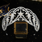 "Editha" Rhinestone Pearl Tiara width=100 