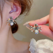 "Arachna" Spider Pearl Earrings width=100 