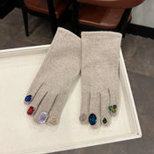 "Glacella" Rhinestone Winter Gloves width=100 