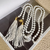 "Perloria" Pearl Tassel Necklace width=100 