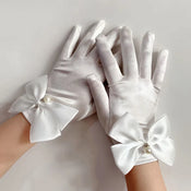 "Sabina" Camellia Satin Gloves width=100 