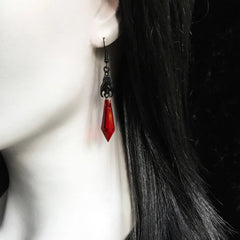 "Morvanna" Red Bat Earrings