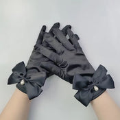 "Sabina" Camellia Satin Gloves width=100 