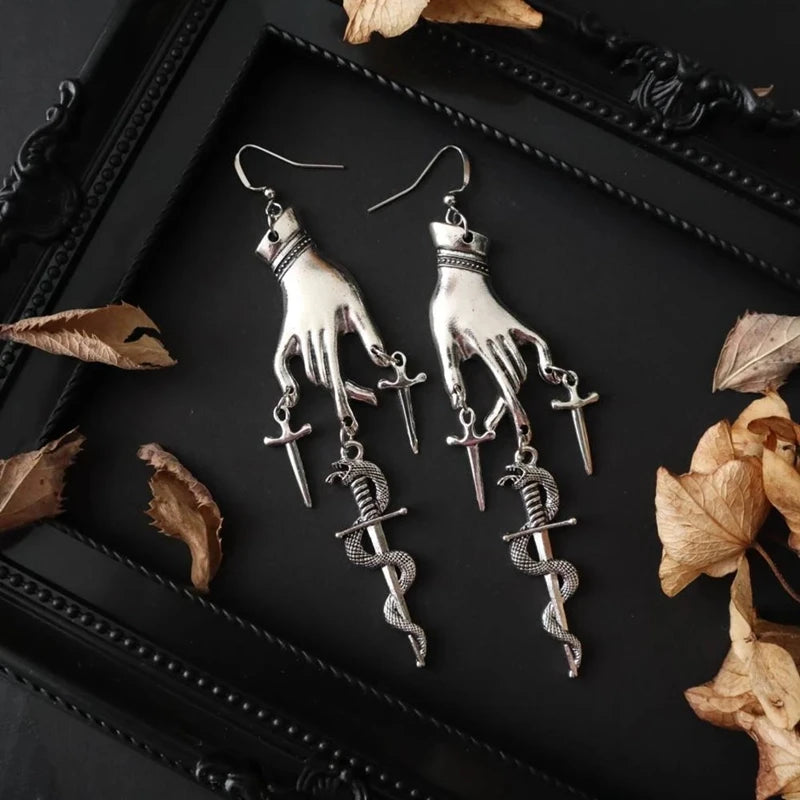 "Morwynelle" Dagger Snake Earrings