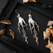 "Morwynelle" Dagger Snake Earrings width=100 