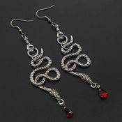 "Francina" Gothic Snake Earrings width=100 