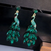 "Jacintha" Peacock Rhinestone Earrings width=100 