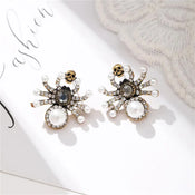"Arachna" Spider Pearl Earrings width=100 