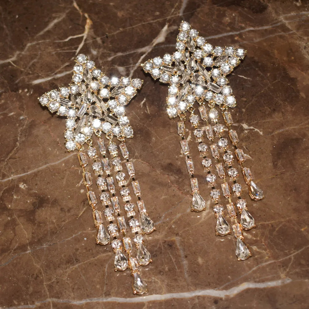 "Elladine" Star Dangle Earrings