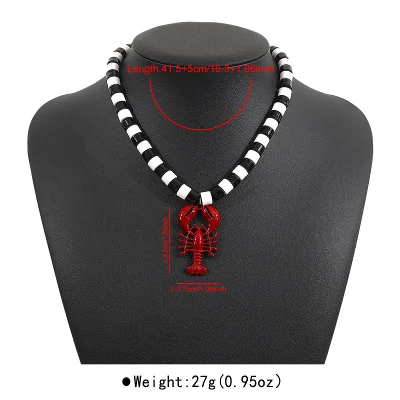 "Eustacia" Lobster Bead Necklace