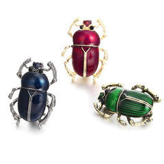"Scaravella" Beetle Enamel Brooch