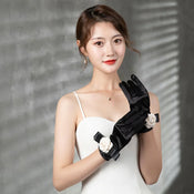 "Sabina" Camellia Satin Gloves width=100 