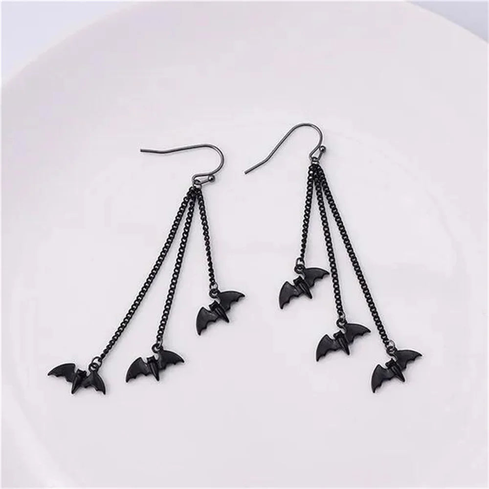 "Nerephina" Bat Tassel Earrings