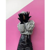 "Gemelion" Rhinestone Wool Gloves width=100 