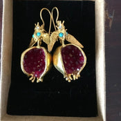 "Guendolen" Gold Pomegranate Earrings width=100 