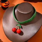 "Cerisea" Cherry Velvet Necklace width=100 