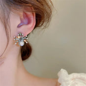 "Arachna" Spider Pearl Earrings width=100 