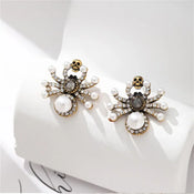 "Arachna" Spider Pearl Earrings width=100 