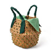 "Isabetta" Pearl Straw Tote width=100 