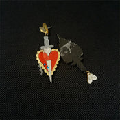 "Osburga" Heart Sword Earrings width=100 