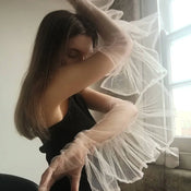 "Margery" Lace Elbow Gloves width=100 