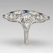 "Isadora" Blue Enamel Ring width=100 