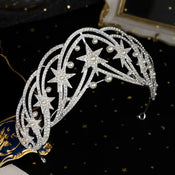 "Editha" Rhinestone Pearl Tiara width=100 