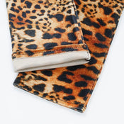 "Leontara" Leopard Velvet Gloves width=100 