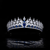 "Sapphira" Sapphire-Tone Bride Crown width=100 