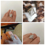 "Marcellon" Geometric Rhinestone Ring width=100 