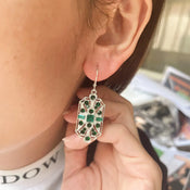 "Novira" Glass Dangle Earrings width=100 