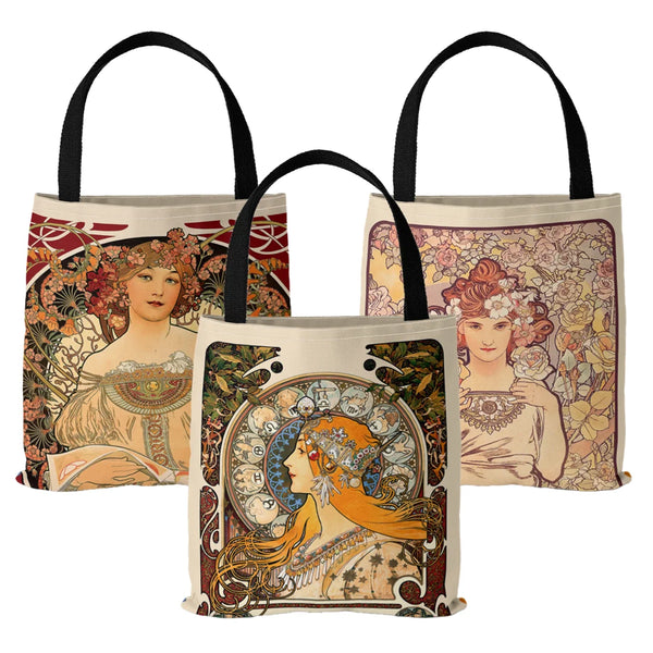 "Verena" Mucha Canvas Tote Bag