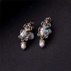 "Tacita" Beetle Shell Earrings