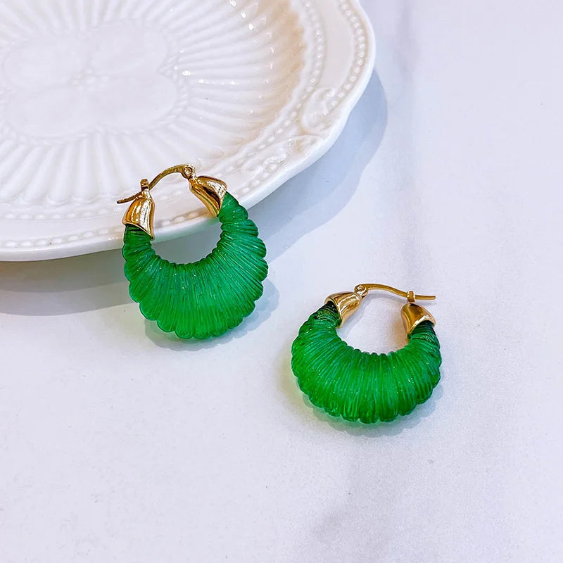 "Astriva" Art Deco Hoop Earrings