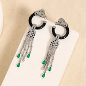 "Pantheris" Leopard Tassel Earrings width=100 
