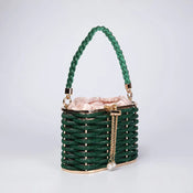 "Perlita" Pearl Beaded Clutch width=100 