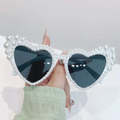 "Lallia" Pearl Heart Sunglasses width=100 