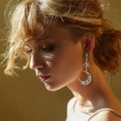 "Euphyssa" Asymmetric  Celestial Earrings width=100 