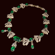 "Emeralda" Faux Emerald Necklace and Earrings width=100 