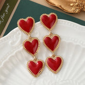 "Vinoria" Wine Heart Earrings width=100 
