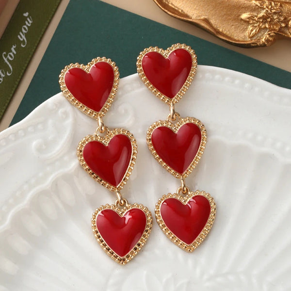 "Vinoria" Wine Heart Earrings