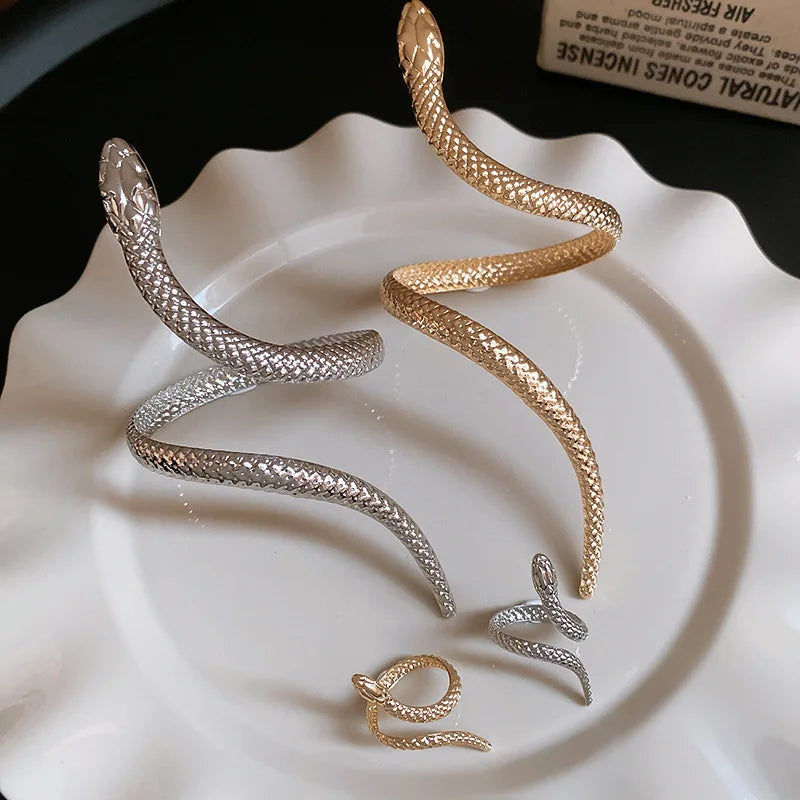 "Ethelaira" Snake Bracelet Ring Set