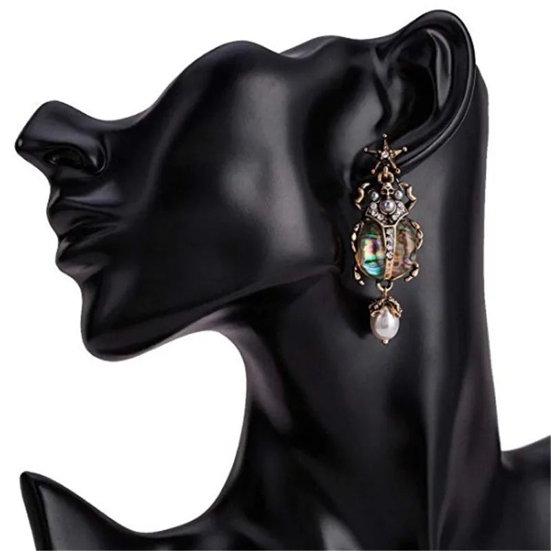 "Tacita" Beetle Shell Earrings