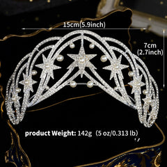 "Editha" Rhinestone Pearl Tiara