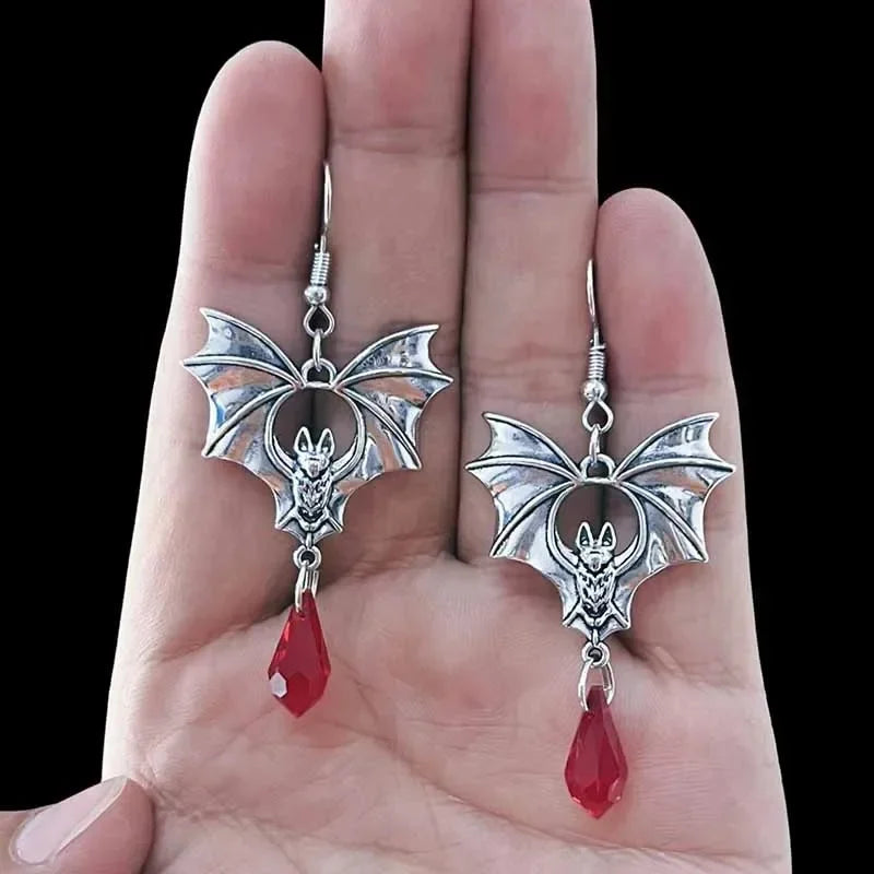 "Calyphene" Bat Drop Earrings