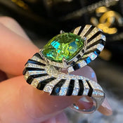 "Smaragda" Enamel Green Ring width=100 