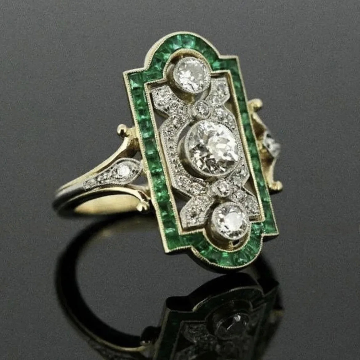 "Elayne" Art Deco Cocktail Ring